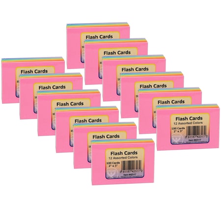 Hygloss Products Bright Flash Cards, 2in x 3in, 100 Per Pack, PK12 42317